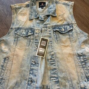 South Pole Distressed Denim Vest